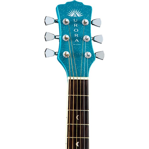 Luna Aurora Borealis 3/4 Size Acoustic Guitar Teal Sparkle