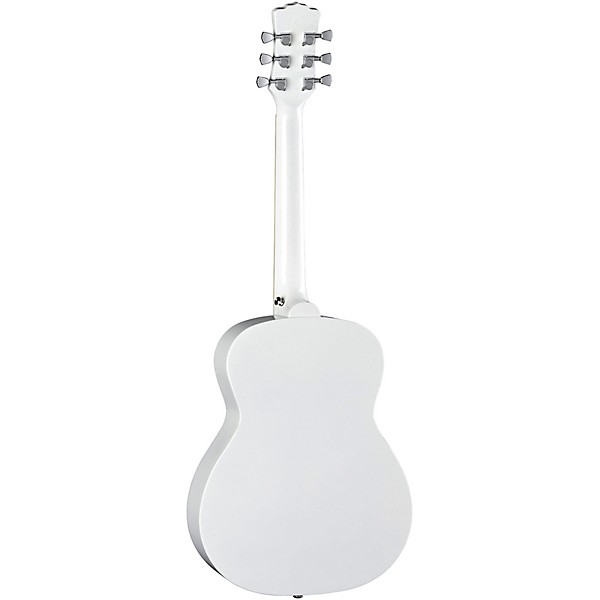 Open Box Luna Aurora Borealis 3/4 Size Acoustic Guitar Level 1 White Sparkle