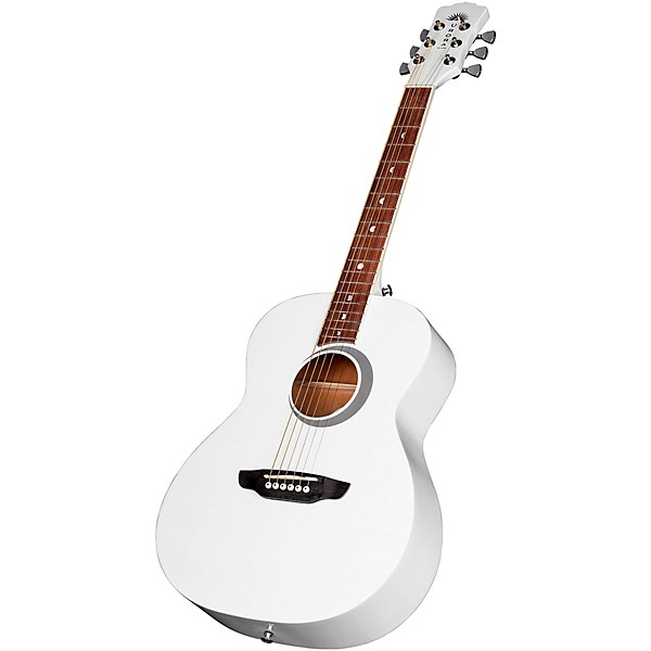 Open Box Luna Aurora Borealis 3/4 Size Acoustic Guitar Level 1 White Sparkle
