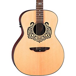 Luna Grand Concert Celtic-Themed Acoustic-Electric Guitar Natural Celtic Swan