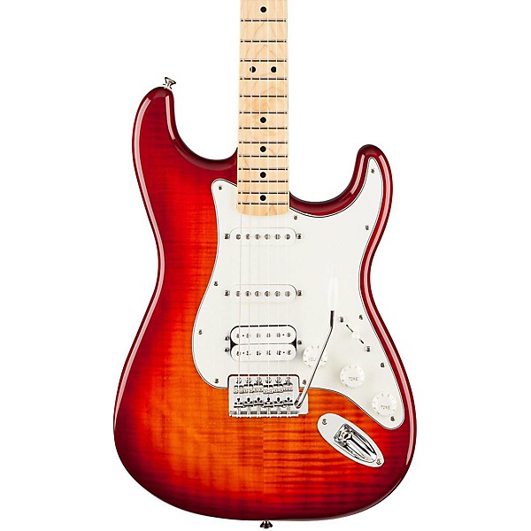 Fender Standard Stratocaster HSS Plus Top Maple Fingerboard Electric Guitar Aged Cherry Sunburst Maple Fingerboard