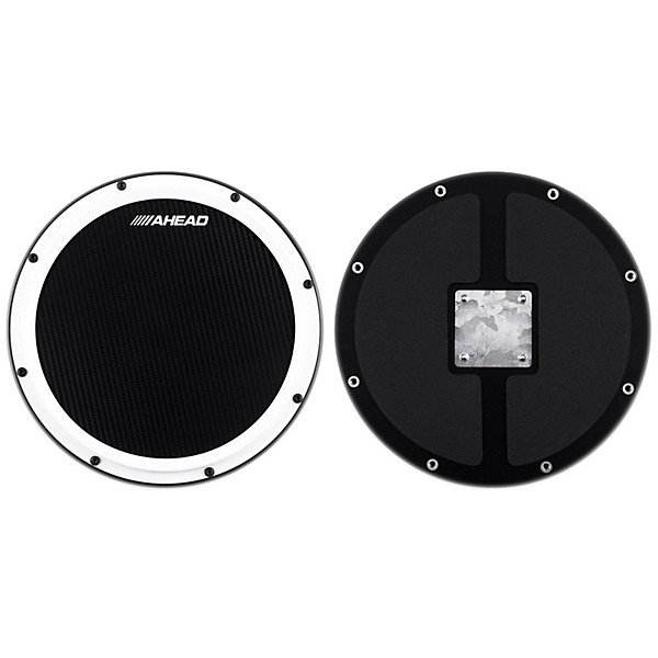 Ahead S-Hoop Marching Practice Pad with Snare Sound Black Carbon Fiber 14 in.