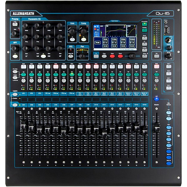 Allen & Heath QU-16 16-Channel Rack Mount Digital Mixer