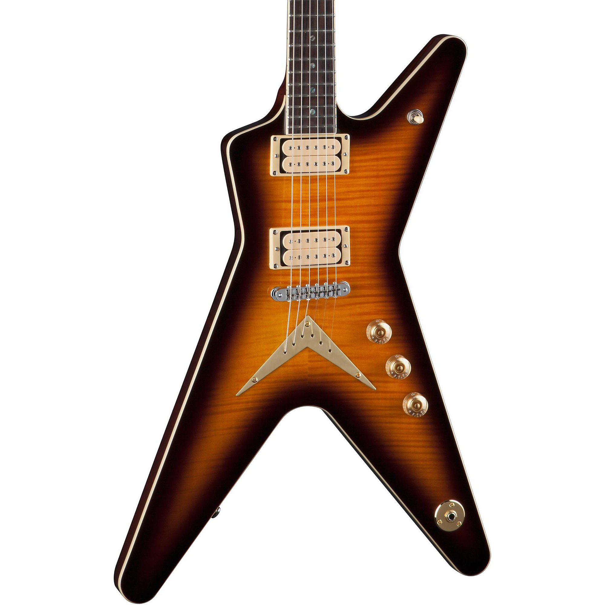 Dean ML Chicago Flame Electric Guitar Transparent Brazilia