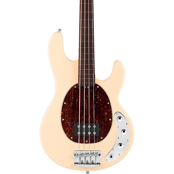 Open Box Sterling by Music Man RAY34 Classic Active Series Fretless Electric Bass Guitar Level 1 Vintage Cream