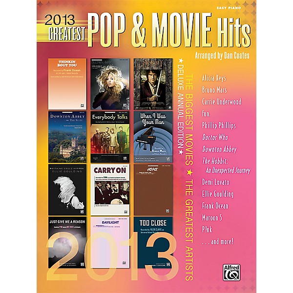 Alfred 2013 Greatest Pop & Movie Hits Easy Piano Book