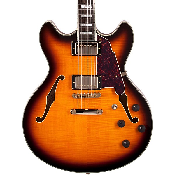 Open Box D'Angelico Excel Series DC Semi-Hollowbody Electric Guitar with Stopbar Tailpiece Level 2 Vintage Sunburst 190839...