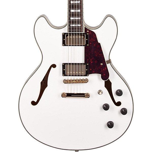Open Box D'Angelico Excel Series DC Semi-Hollow Electric Guitar with Stopbar Tailpiece Level 2 White 190839241061