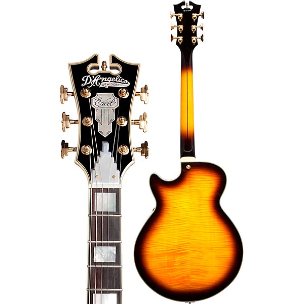 D'Angelico Excel Series SS Semi-Hollowbody Electric Guitar with Stairstep Tailpiece Vintage Sunburst