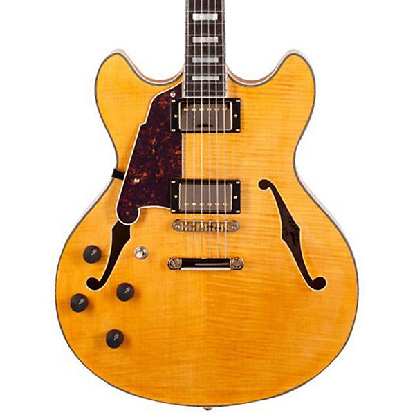 D'Angelico Excel Series DC Left-Handed Semi-Hollowbody Electric Guitar with Stopbar Tailpiece Natural