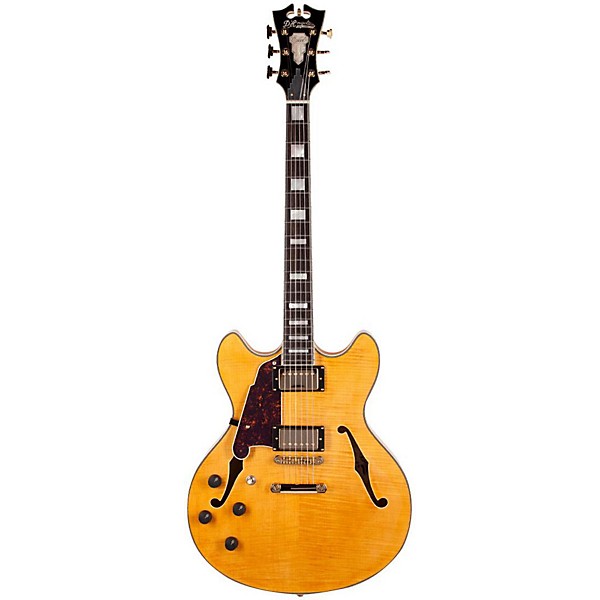 D'Angelico Excel Series DC Left-Handed Semi-Hollowbody Electric Guitar with Stopbar Tailpiece Natural