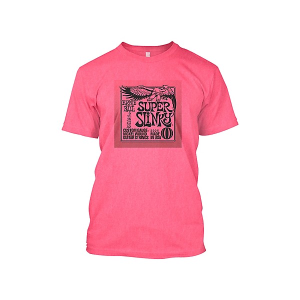 Ernie Ball Super Slinky T-Shirt Neon Pink Medium