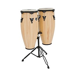 LP City Conga Set with Double Stand Vintage Sunburst 10... LP City Conga Set with Double Stand Natural Wood 10 in. and 11 in.