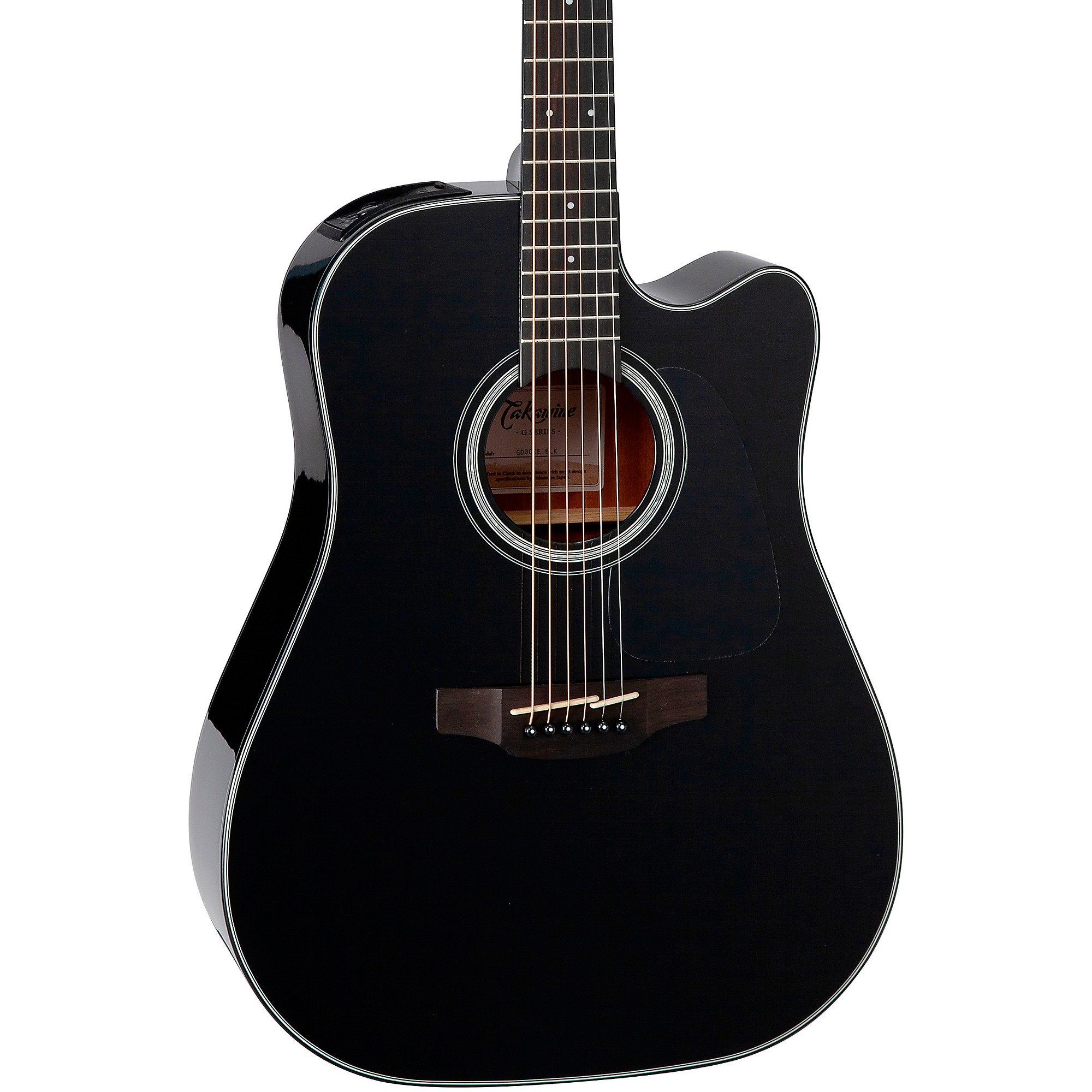 Takamine G Series GD30CE Dreadnought Cutaway Acoustic-Electric Guitar Gloss  Black