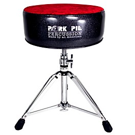 Pork Pie Round Drum Throne Black Sparkle with Red Crush Top