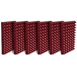 Auralex Studiofoam Pyramids 24"x48"x4" Acoustic Pane... Auralex Studiofoam Pyramids 24"x48"x4" Acoustic Panel 6-Pack Burgundy