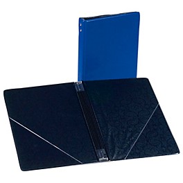 Marlo Plast... Marlo Plastics Choral Folder 7-3/4 x 11 With 7 Elastic Stays and 2 Clear, Flat, Diagonal Internal Pockets Blue