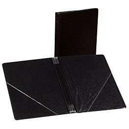 Marlo Plas... Marlo Plastics Choral Folder 7-3/4 x 11 With 7 Elastic Stays and 2 Clear, Flat, Diagonal Internal Pockets Black