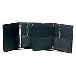 Marlo Plastics Premium Concert Choral Folder 9-1/4 x 12" with Elastic Stays, Pockets, Brass Corners, Pencil - Black