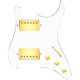 920d Custom HH Loaded Pickguard for Strat With Gold Cool Kids Humbuckers and S3W-HH Wiring Harness