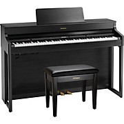 HP702 Digital Upright Piano With Bench Charcoal Black