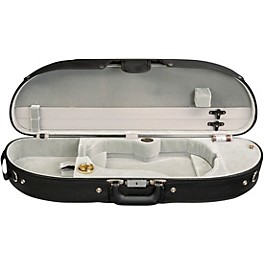 Bobelock Half-Moon Woodshell Suspension Violin Case 4/4 Size Black Exterior, Gray Interior