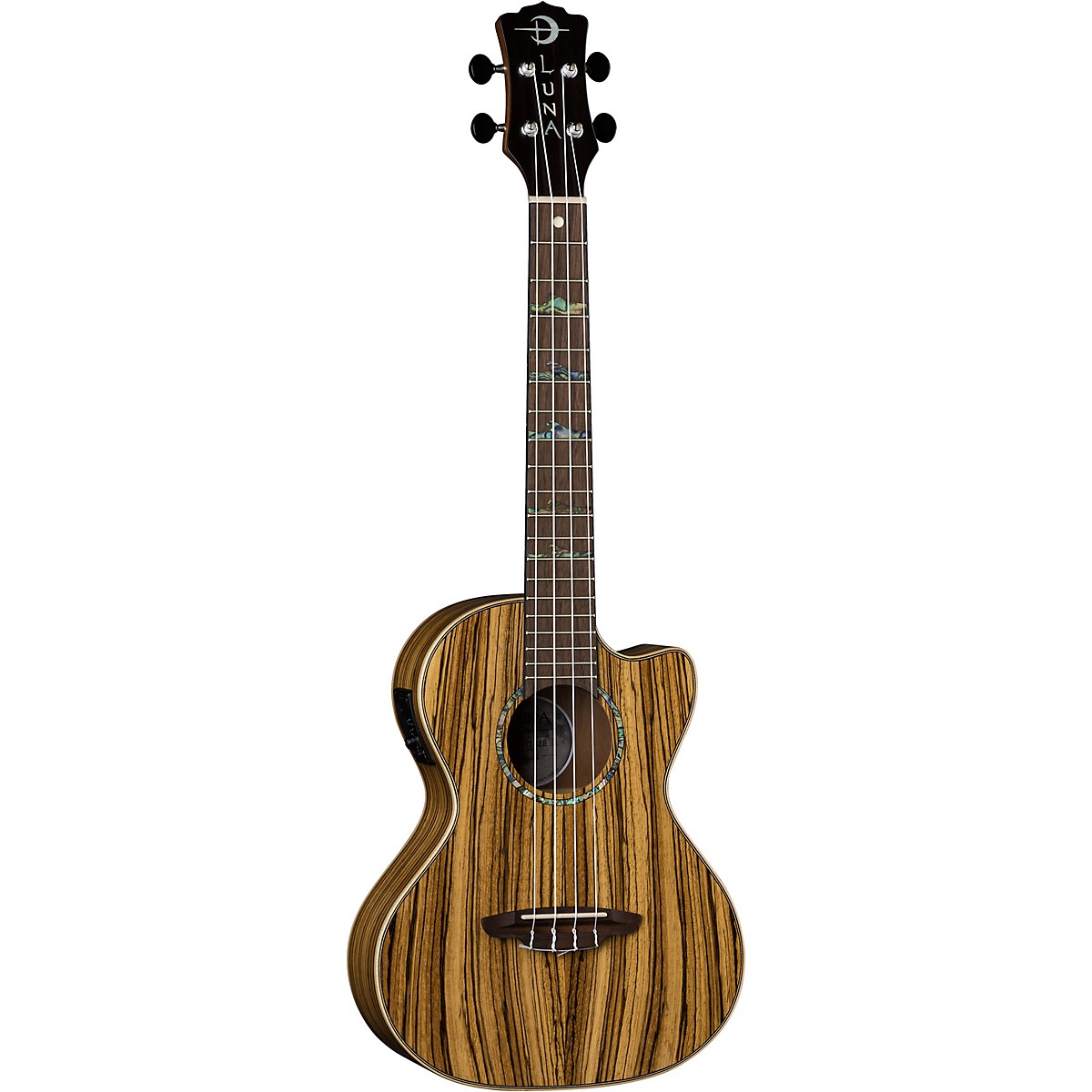 Luna Guitars High Tide Zebra Wood AcousticElectric Tenor Ukulele Satin
