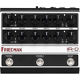 Open Box Friedman IR-D Dual-Tube Preamp DI+IR Dual-Channel 12AX7 Tubes Effects Pedal Level 1 Black and Silver