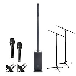 JBL IRX ONE Column Line Array Bundle With Dual AKG P5i Microphones, Stands and Cables