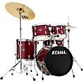 TAMA Imperialstar 5-Piece Complete Drum Set With 18" Bass Drum and MEINL HCS Cymbals Candy Apple Mist