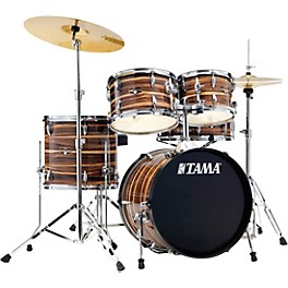 TAMA Imperialstar 5-Piece Complete Drum Set With 18" Bass Drum and MEINL HCS Cymbals Coffee Teak Wrap