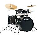 TAMA Imperialstar 5-Piece Complete Drum Set With 22" Bass Drum and MEINL HCS Cymbals Black Oak Wrap