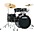 TAMA Imperialstar 5-Piece Complete Drum Set With 22" Bass Drum and MEINL HCS Cymbals Black Oak Wrap
