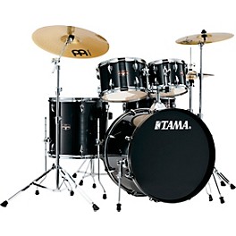 TAMA Imperialstar 5-Piece Complete Drum Set With 22" Bass Drum and MEINL HCS Cymbals Hairline Black