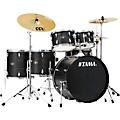 TAMA Imperialstar 6-Piece Complete Drum Set With MEINL HCS Cymbals and 22" Bass Drum Black Oak Wrap
