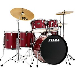 TAMA Imperialstar 6-Piece Complete Drum Set With MEINL HCS Cymbals and 22" Bass Drum Candy Apple Mist