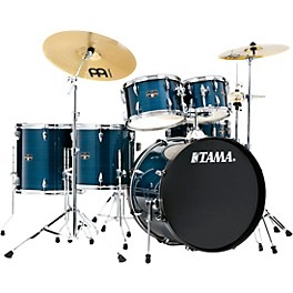 TAMA Imperialstar 6-Piece Complete Drum Set With MEINL HCS Cymbals and 22" Bass Drum Hairline Light Blue