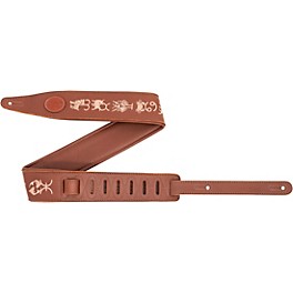 Levy's Interstellar Series Embroidered Leather Guitar Strap Brown 2.5 in.