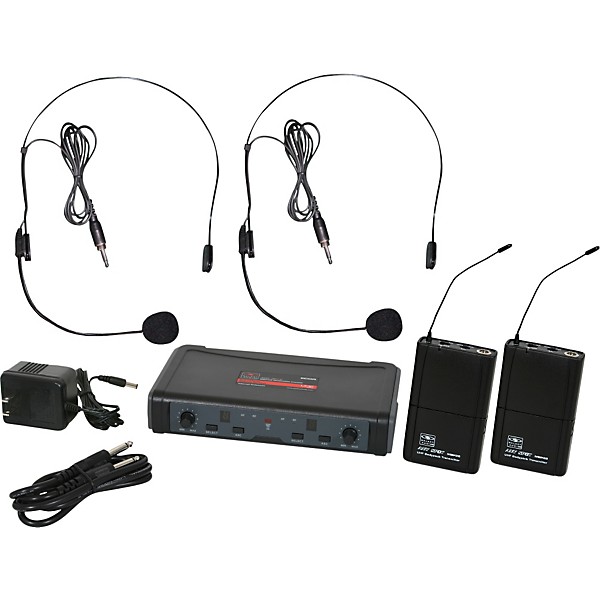 Open Box Galaxy Audio ECD Dual Channel UHF Wireless System with Dual Headset Microphones Level 2 Band D 190839005069