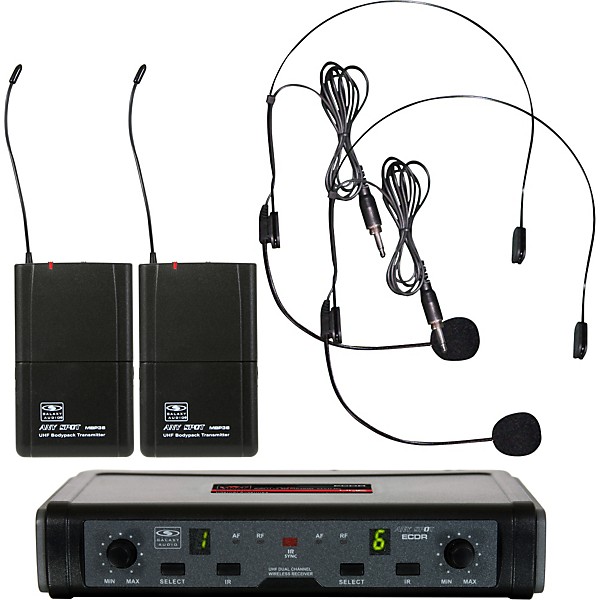 Open Box Galaxy Audio ECD Dual Channel UHF Wireless System with Dual Headset Microphones Level 2 Band D 190839005069