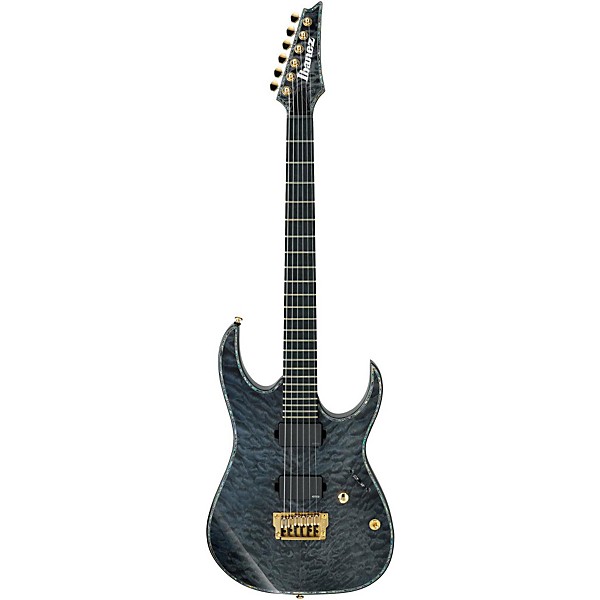Ibanez Iron Label RG Series RGIX20FEQM Electric Guitar Transparent Gray Quilted Maple