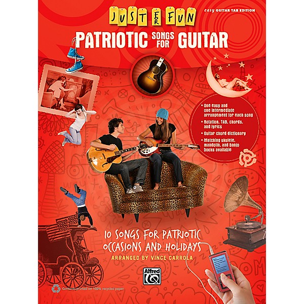 Alfred Just for Fun Patriotic Songs for Guitar Easy TAB Book