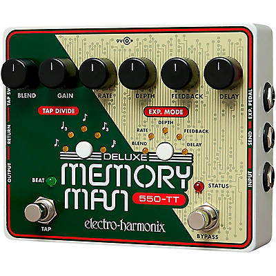 Electro-Harmonix Deluxe Memory Man Tap Tempo 550 Delay Guitar Effects Pedal for sale