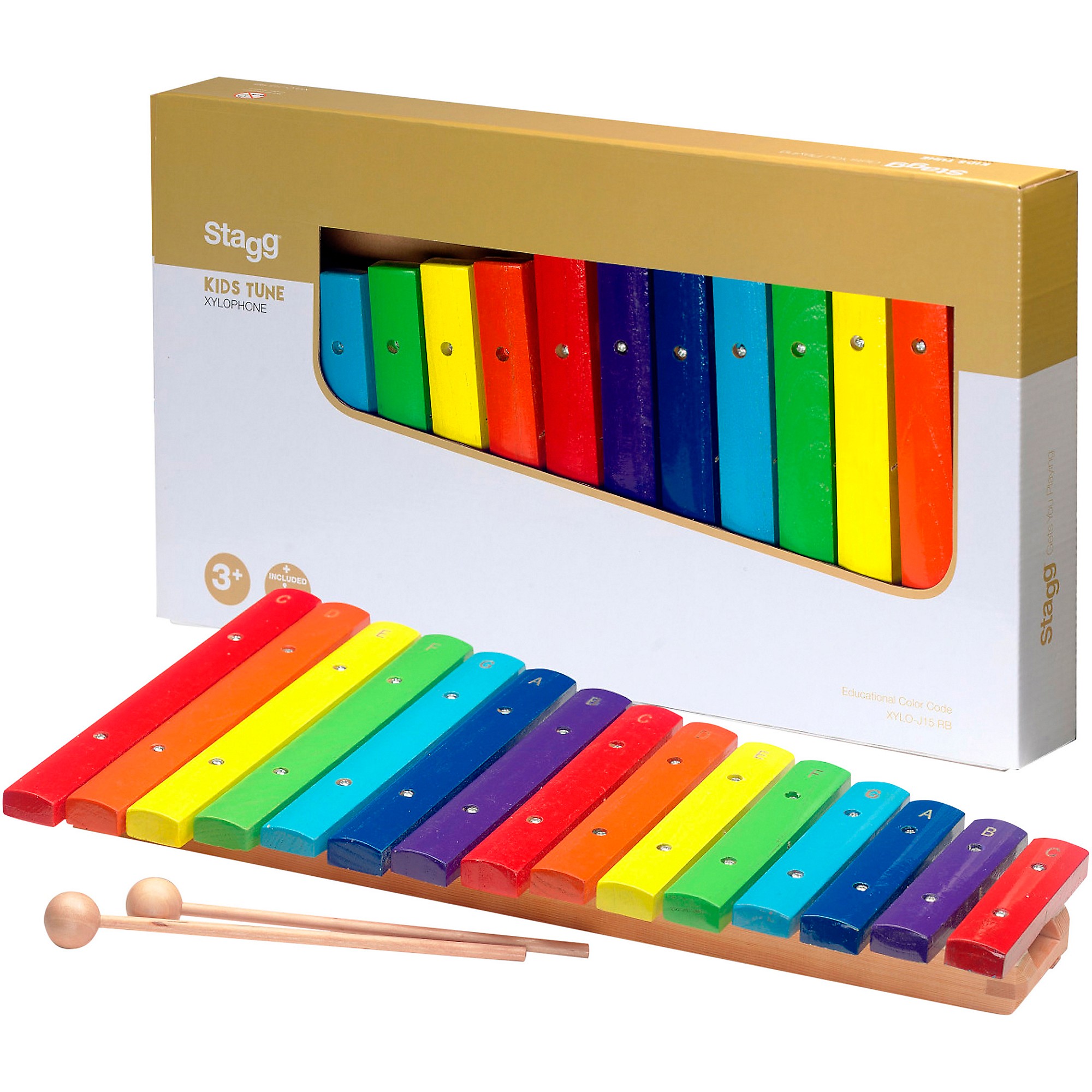 Rainbow / Fresno音源セット Stagg 2 Octave Rainbow Xylophone, 15Keys, C-C | Guitar Center