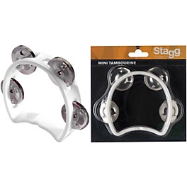 Stagg 4-Jingle Cutaway Tambourine White Stagg 4-Jingle Cutaway Tambourine White