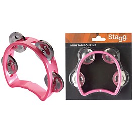 Stagg 4-Jingle Cutaway Tambourine White Stagg 4-Jingle Cutaway Tambourine Pink