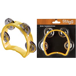 Stagg 4-Jingle Cutaway Tambourine White Stagg 4-Jingle Cutaway Tambourine Yellow