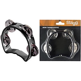 Stagg 4-Jingle Cutaway Tambourine White Stagg 4-Jingle Cutaway Tambourine Black