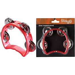 Stagg 4-Jingle Cutaway Tambourine White Stagg 4-Jingle Cutaway Tambourine Red