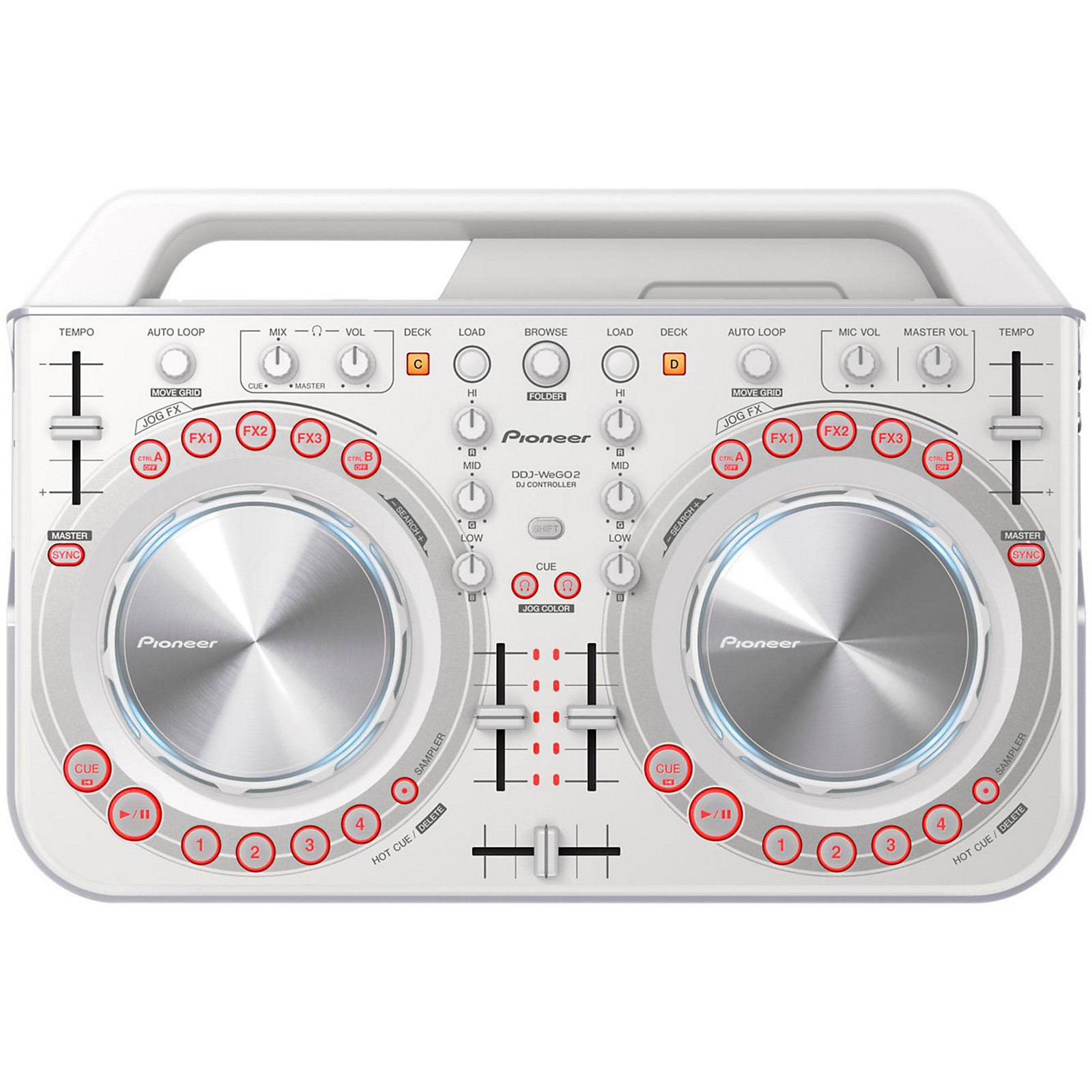 Pioneer DJ DDJ-WeGO2-W Compact iOS DJ Contoller (White